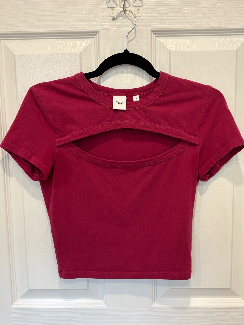 Tna Women's Pink Cutout Crop Tee #1217